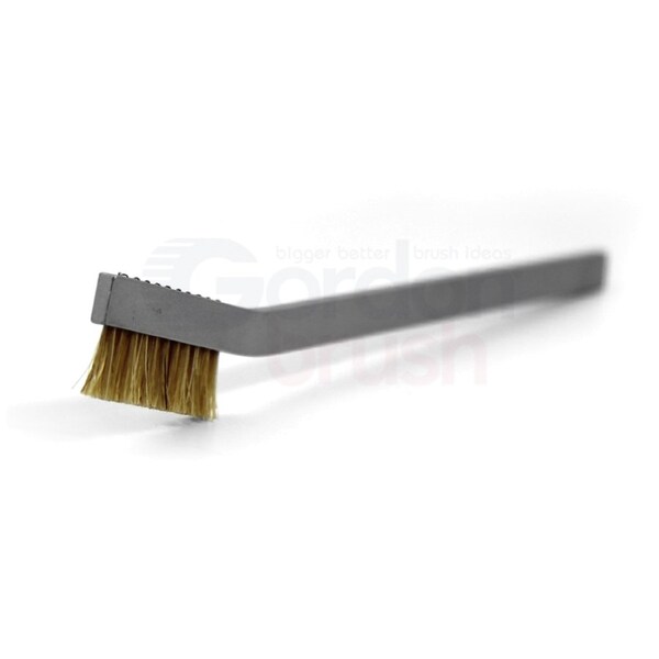3x7 Row 0.006 Brass 0.016 Nylon Bristle Plastic Handle, PK12